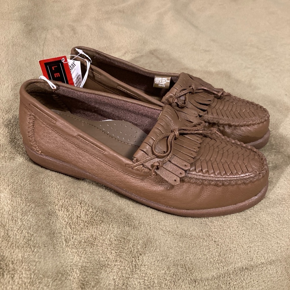 NIB Walkables Vintage 80s 90s Comfort Collection Leather Loafers Tan Size 8.5W